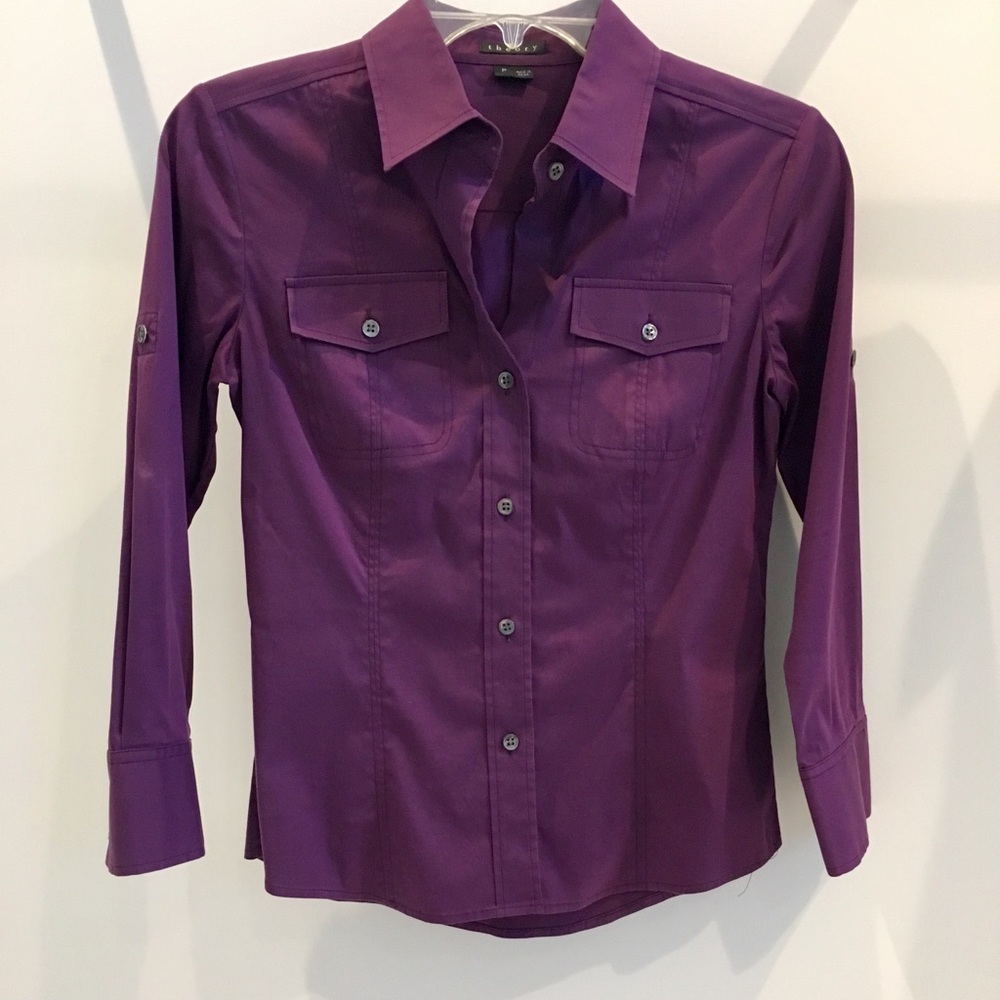 ⭐️ Theory Double Pocket Button Up Shirt Size P